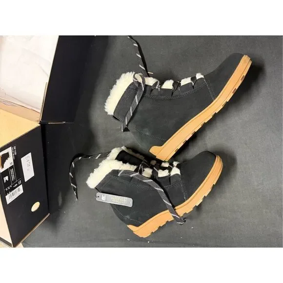 New Sorel Evie II Cozy Black Gum Boots 9 - Picture 3 of 6